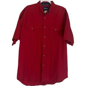 90s vintage Wrangler Red Casual Button Down Shirt Relaxed Fit